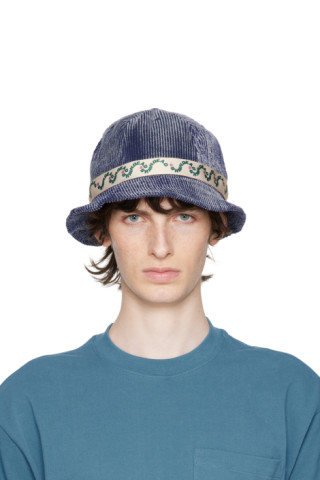 Navy Wave Bucket Hat by Brain Dead on Sale