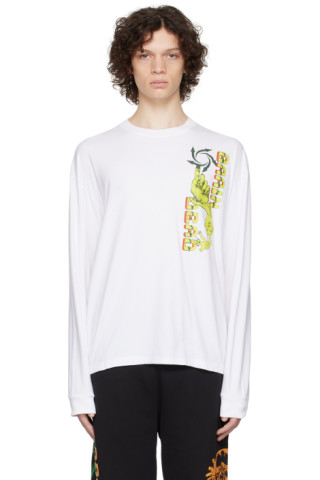 Brain Dead: White Global Streams Long Sleeve T-Shirt | SSENSE