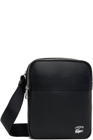 Lacoste: Black Contrast Branded Crossover Bag SSENSE