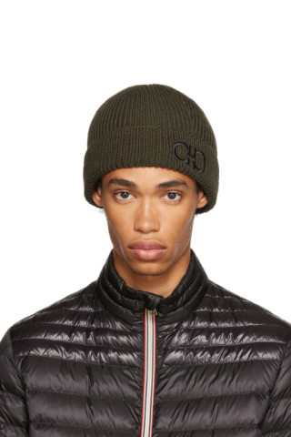 Ferragamo: Green Wool Beanie | SSENSE