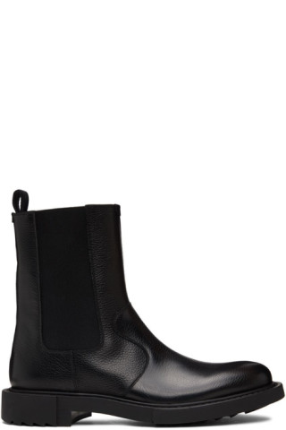 Ferragamo: Black Leather Chelsea Boots | SSENSE