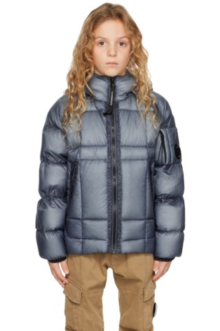 Kids Blue U16 D.D. Shell Down Jacket by C.P. Company Kids on Sale