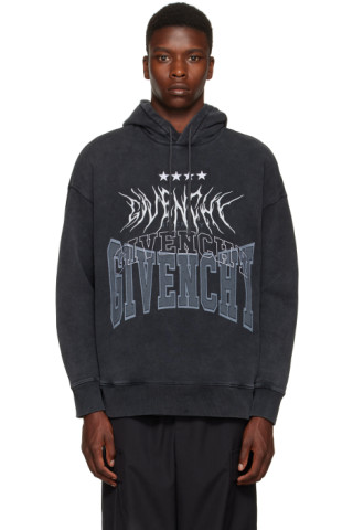 Givenchy: Gray Embroidered Hoodie | SSENSE