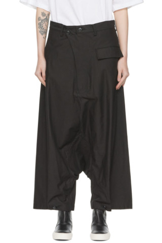 Regulation Yohji Yamamoto: Black Sarouel Trousers | SSENSE