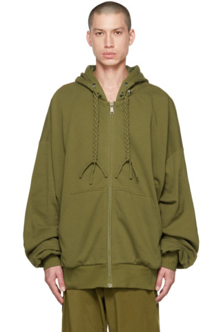 A. A. Spectrum: Green Telmos Zip-Up Hoodie | SSENSE