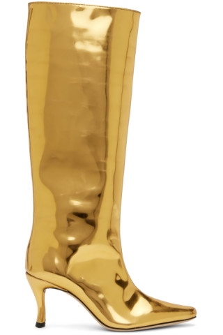 BY FAR: Gold Stevie 42 Boots | SSENSE