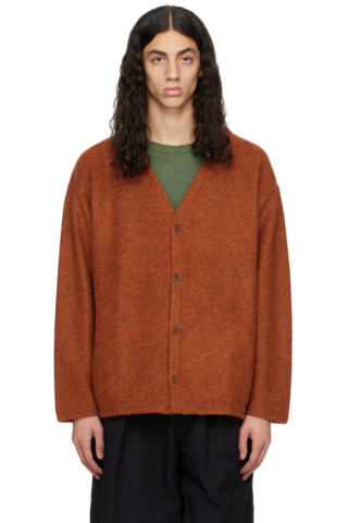 Orange Y-Neck Cardigan by South2 West8 on Sale