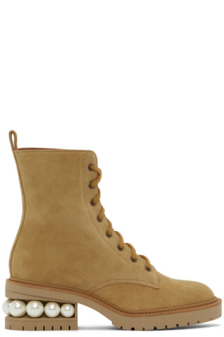 Nicholas Kirkwood: Tan Casati Pearl Combat Boot