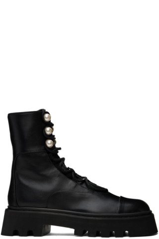 Nicholas Kirkwood Leather Combat Boots - ShopStyle