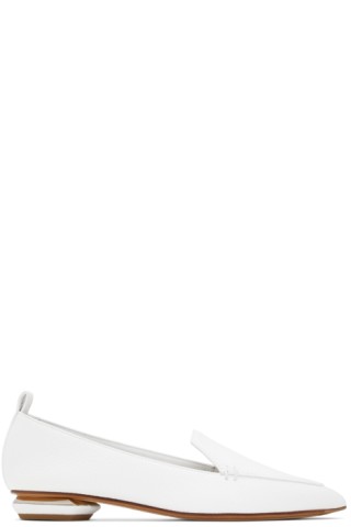 Nicholas Kirkwood Beya Loafers in White Leather Flats – AvaMaria