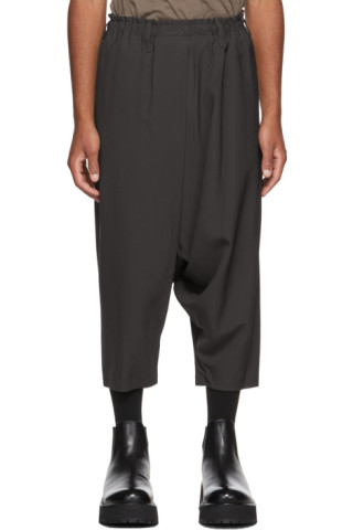 132 5. ISSEY MIYAKE: Gray Seamless Trousers | SSENSE