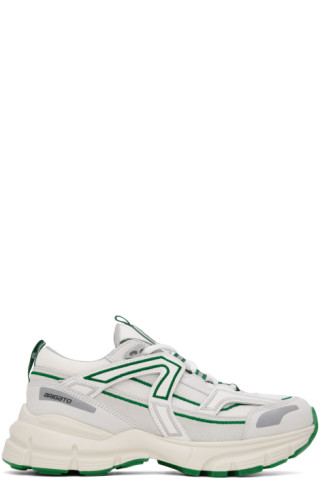 Axel Arigato: White & Green Marathon R-Trail Sneakers | SSENSE