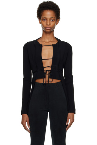 Christopher Esber: Black Tie Front Cardigan | SSENSE