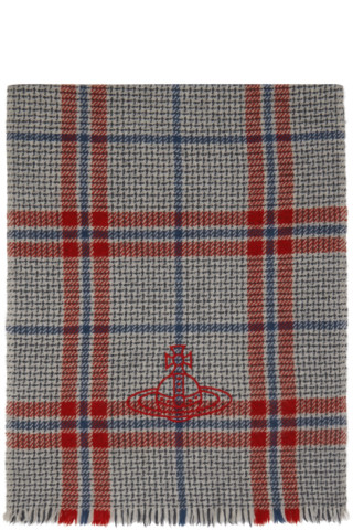 Gray Checked Scarf by Vivienne Westwood on Sale