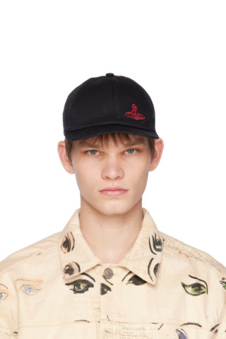 Black Embroidered Cap by Vivienne Westwood on Sale