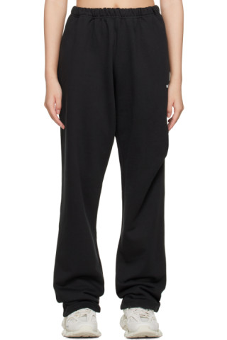 We11done: Black Wide Lounge Pants | SSENSE