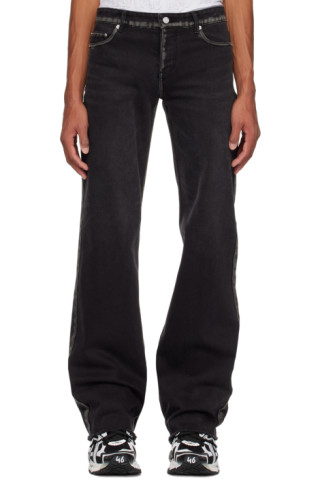 We11done: Black Straight-Leg Jeans | SSENSE Canada