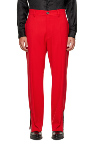 LU'U DAN: Red Straight Leg Trousers | SSENSE