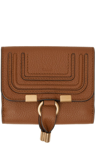 Chloé: Tan Marcie Square Wallet | SSENSE UK