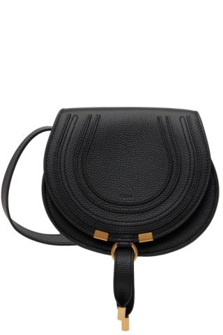 Chloé: Black Small Marcie Shoulder Bag | SSENSE