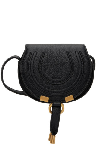 Chloé: Black Nano Marcie Saddle Bag | SSENSE