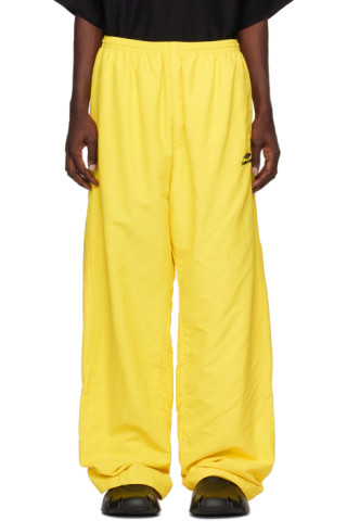 Balenciaga: Yellow 3B Sports Icon Track Pants | SSENSE