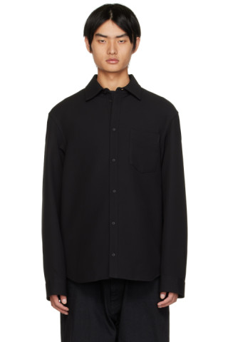 Balenciaga: Black Shirt Jacket | SSENSE