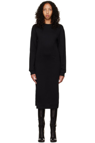 Black Hantras Midi Dress by Dries Van Noten on Sale