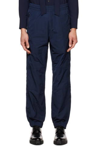 Dries Van Noten: Navy Drawstring Trousers | SSENSE