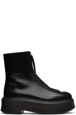 The Row - Black Zipped I Ankle Boots