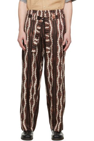 Nicholas Daley: Brown & White Roketsu-Dyed Trousers | SSENSE