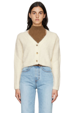 Arch The: SSENSE UK Exclusive Off-White Cropped Cardigan | SSENSE