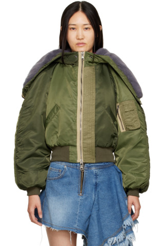 Khaki Kamila Bomber Jacket by Andersson Bell on Sale