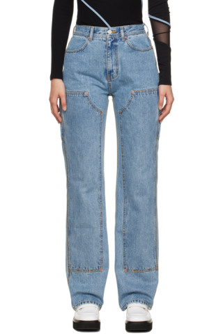 SSENSE Exclusive Blue Jade Jeans by Andersson Bell on Sale