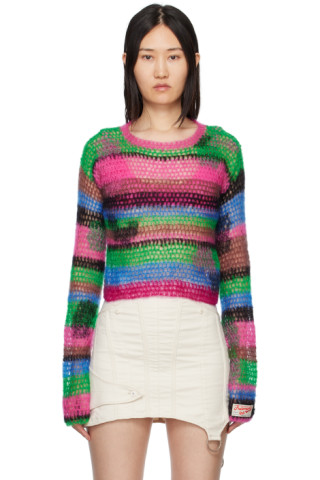 アウターその他 ANDERSSON BELL New Nordic knit patch quilted jumper short pa Pink Striped Sweater by Andersson Bell on Sale