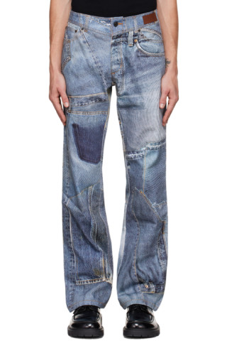 Blue Vintage Rework Jeans by Andersson Bell on Sale