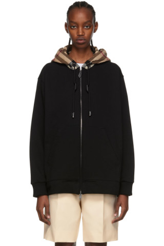 Burberry: Black Cotton Hoodie | SSENSE