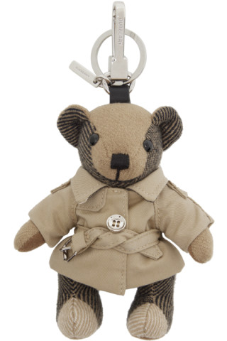 Burberry: Beige & Gray Thomas Trench Coat Keychain | SSENSE