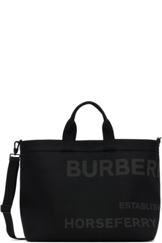 Burberry Horseferry Small Logo Printed Tote Bag in Gray