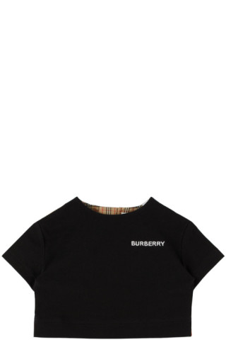 Baby Black Logo T-Shirt by Burberry | SSENSE