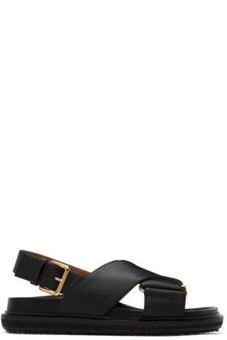 Marni: Black Fussbett Sandals | SSENSE