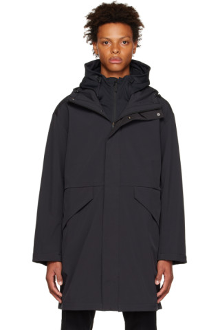 Descente ALLTERRAIN: Black Hooded Coat | SSENSE
