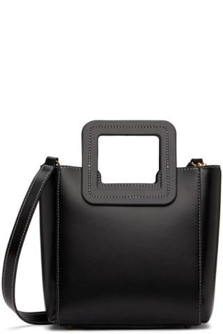 STAUD MINI SHIRLEY LEATHER BAG BLACK