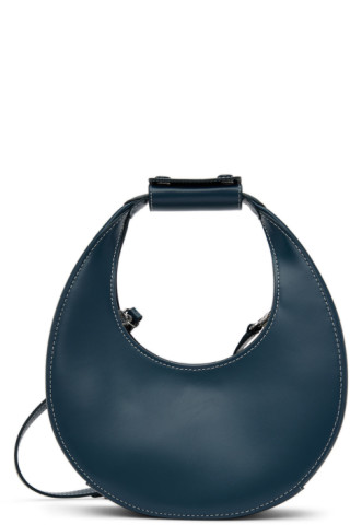 Navy Mini Moon Bag by Staud on Sale