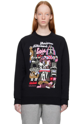 Maison Kitsuné: Black Bill Rebholz Edition Paris Clean Sweatshirt