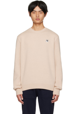 Maison Kitsuné: Beige Fox Head Sweater | SSENSE