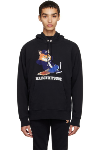 Maison Kitsuné: Black Dressed Fox Hoodie | SSENSE