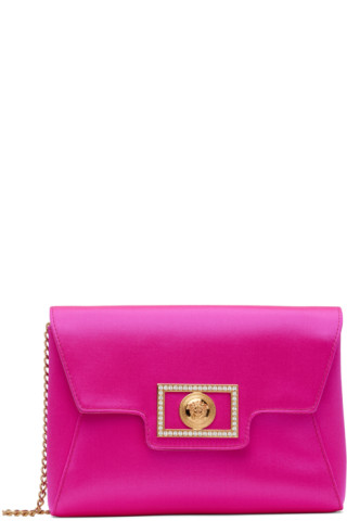 Versace: Pink Crystal La Medusa Bag | SSENSE