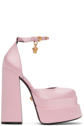 Pink Medusa Aevitas Heels by Versace on Sale