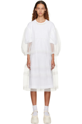 Simone Rocha: White Tiered Midi Dress | SSENSE